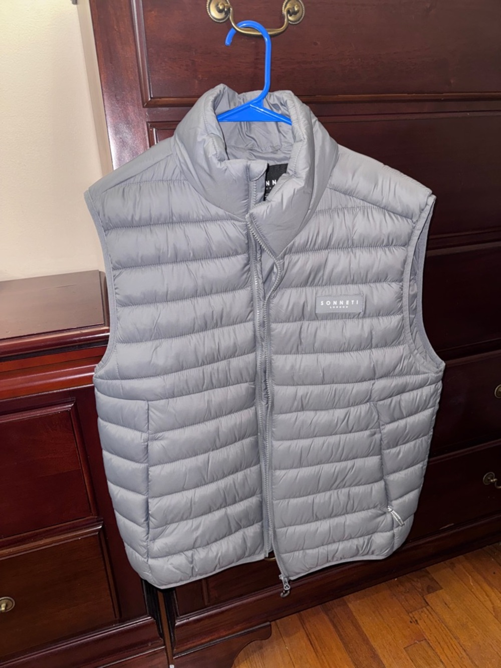 Men's Light Gray Quilted Puffer Vest